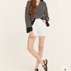 J‎ Crew High-rise denim short in white Womens 27